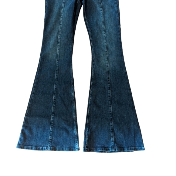 Free People After Dark Mid Rise Flare exposed fly front denim jeans NWT W27 L33 - Picture 2 of 12
